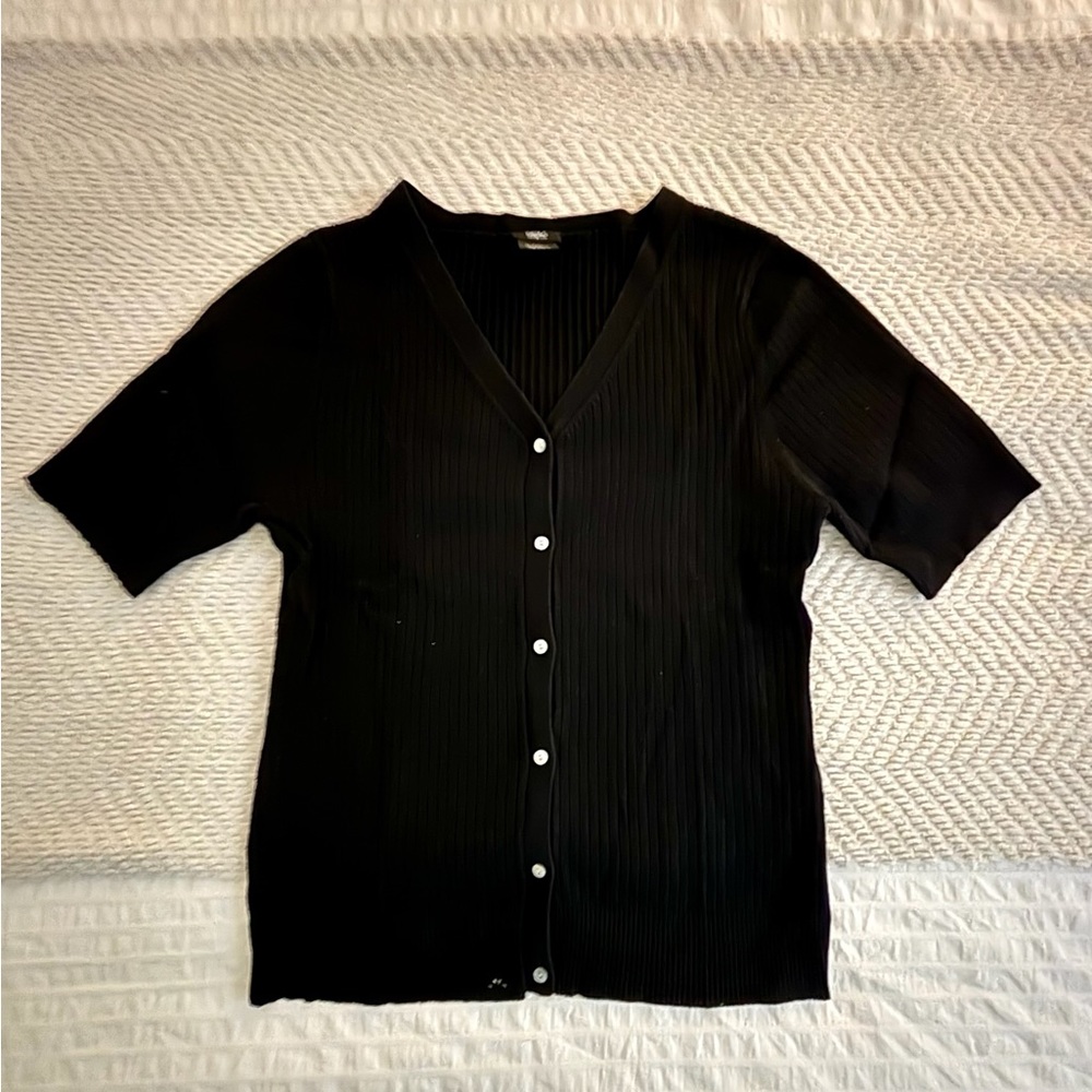 Thrifted Black T-Shirt Cardigan